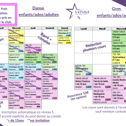 horaire 2024-2025 